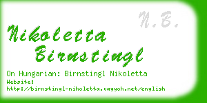 nikoletta birnstingl business card